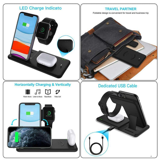 JMT-521418 Universal Fast Charge Wireless Charger with Foldable Design for Mobile Phones and Accessories