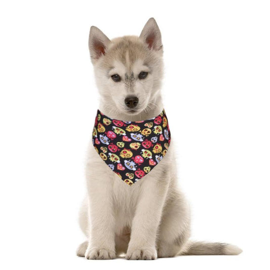 JMT-521546 Halloween Pet Triangle Scarf with Ghost Festival Design, Double Layer Polyester, Customizable Size 33x33x48cm