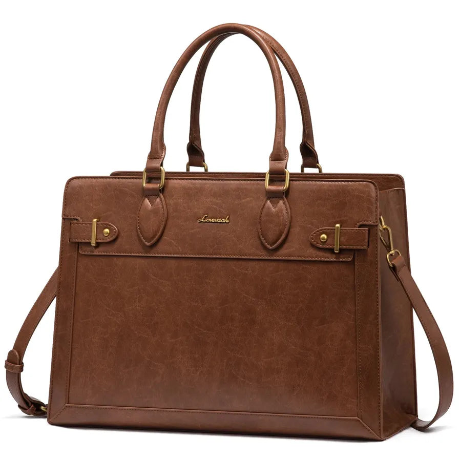JMT-522954 Laptop Tote Bag for Women - 15.6-17 Inch Waterproof Leather Briefcase for Office and Business Use