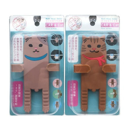 JMT-523082 Cute Cat Adjustable Air Vent Phone Holder for Cars - Rubber, Fits All Phones and Vents