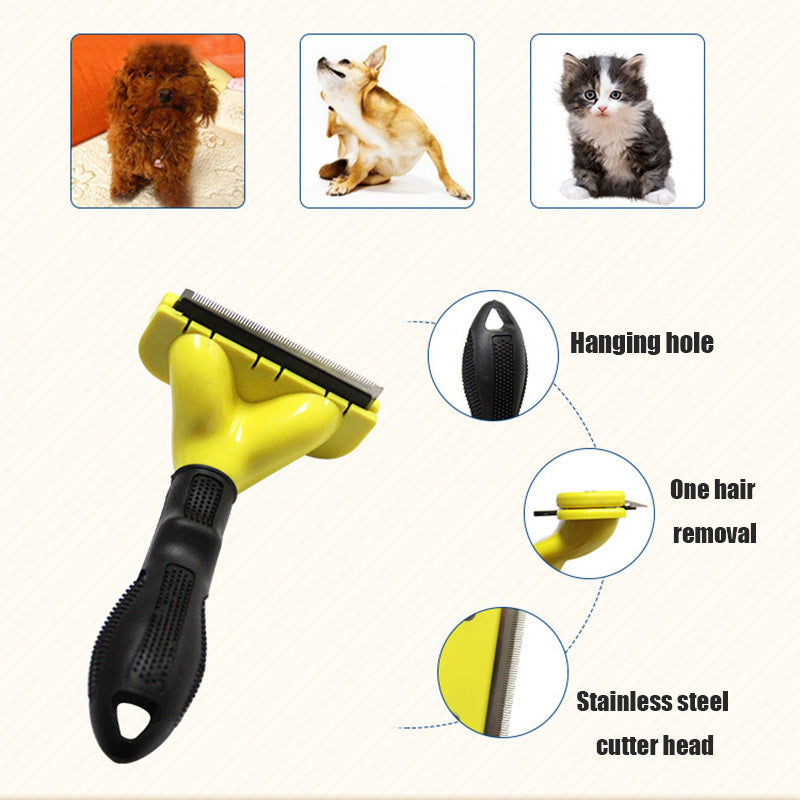JMT-523466 Self-Blade Pet Grooming Comb with Fashionable ABS Handle