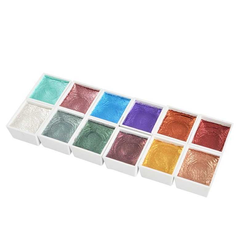 JMT-523530 Watercolor Paint Set with 12 Non-Toxic Concentrated Colors in Secure Packaging