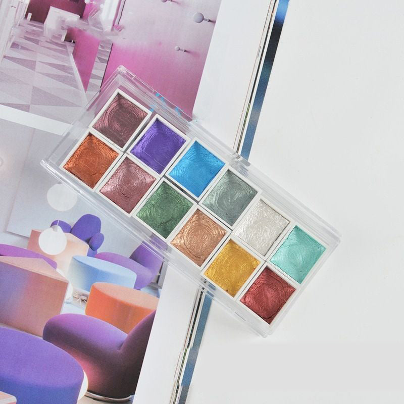 JMT-523530 Watercolor Paint Set with 12 Non-Toxic Concentrated Colors in Secure Packaging