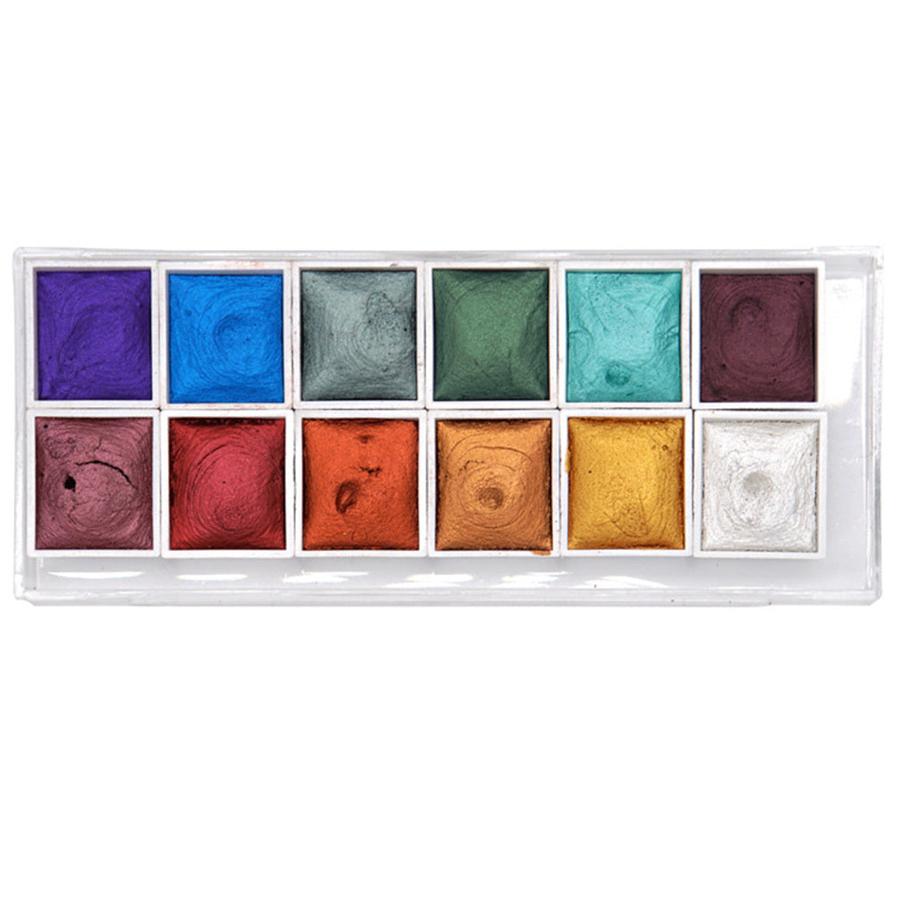 JMT-523530 Watercolor Paint Set with 12 Non-Toxic Concentrated Colors in Secure Packaging