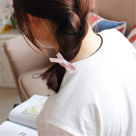 JMT-523914 Korean Bow Tie Hair Rubber Band in Multiple Colors - Stylish and Versatile Hair Accessory