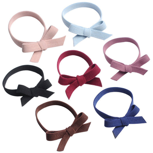 JMT-523914 Korean Bow Tie Hair Rubber Band in Multiple Colors - Stylish and Versatile Hair Accessory