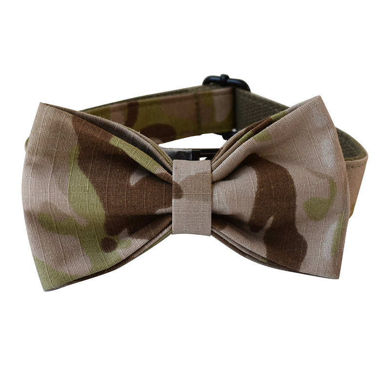 JMT-524042 Camouflage Dog Leash and Collar Set with Bow Tie Accessories