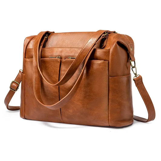JMT-524106 Large Tote Shoulder Handbag for Women – Luxury PU Leather Crossbody Bag for Laptops and Everyday Use