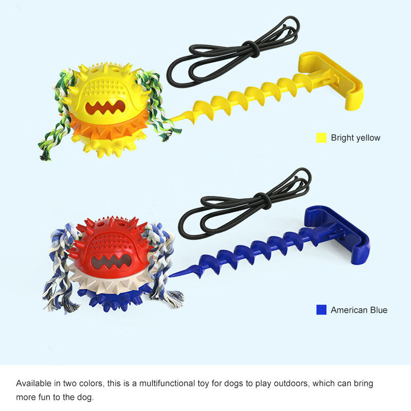 JMT-524362 Outdoor Tying Dog Ground Nail with Traction Rope and Cone Set in Multiple Colors