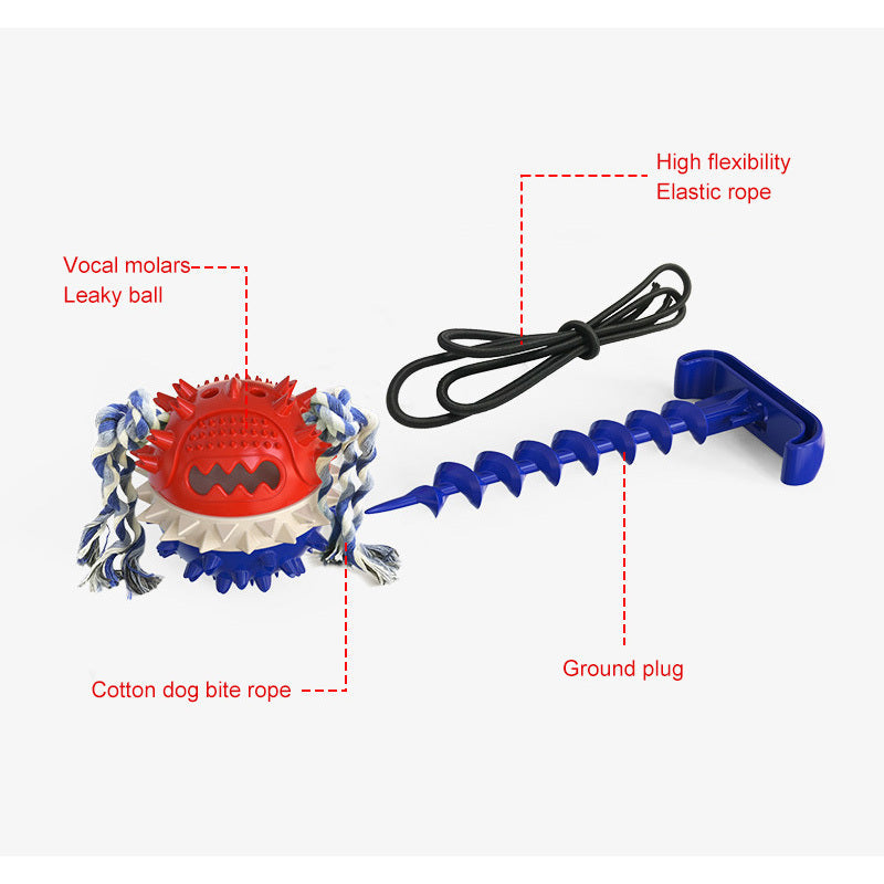 JMT-524362 Outdoor Tying Dog Ground Nail with Traction Rope and Cone Set in Multiple Colors