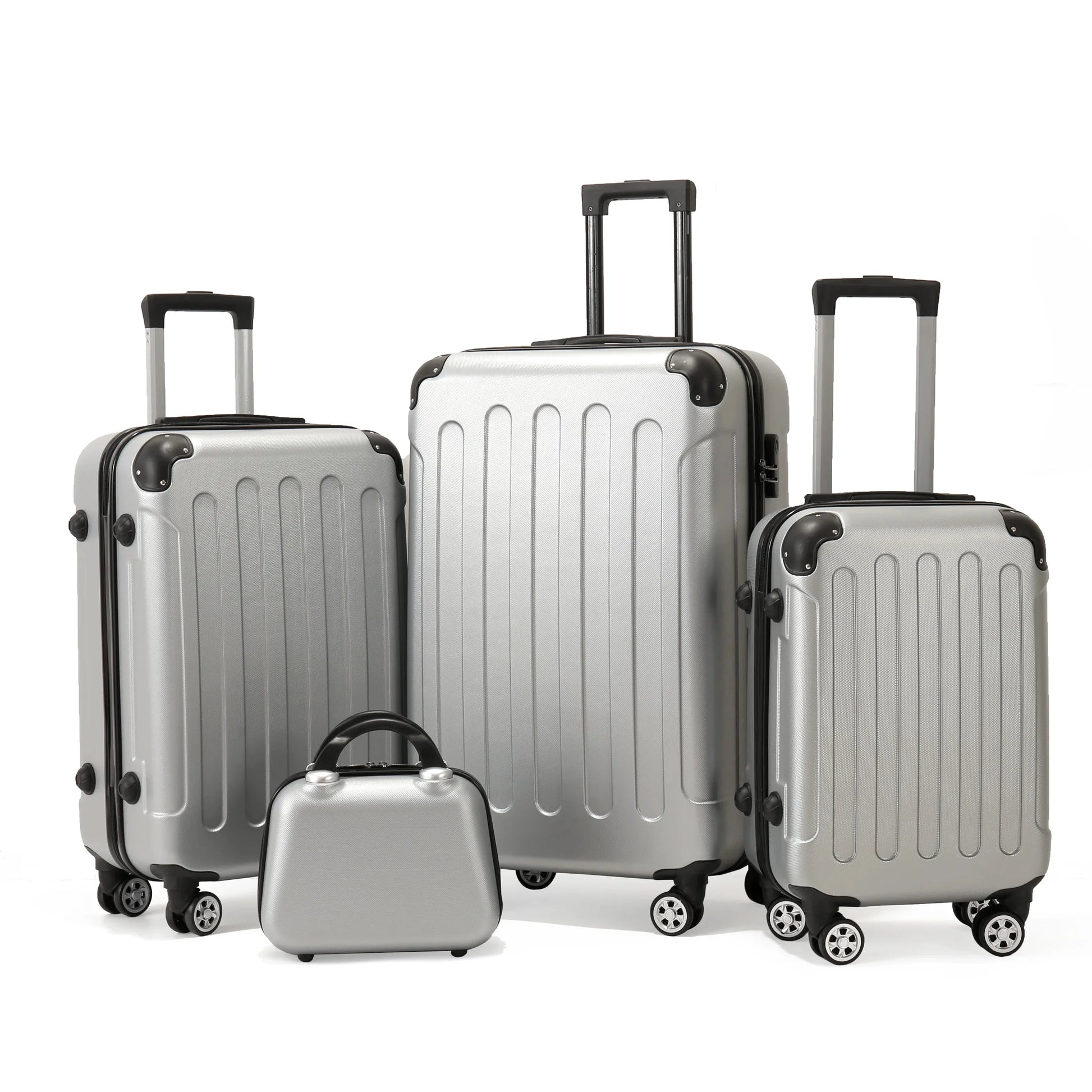JMT-524426 Durable 3-Piece ABS Luggage Set with Spinner Wheels and Travel Cup Holder