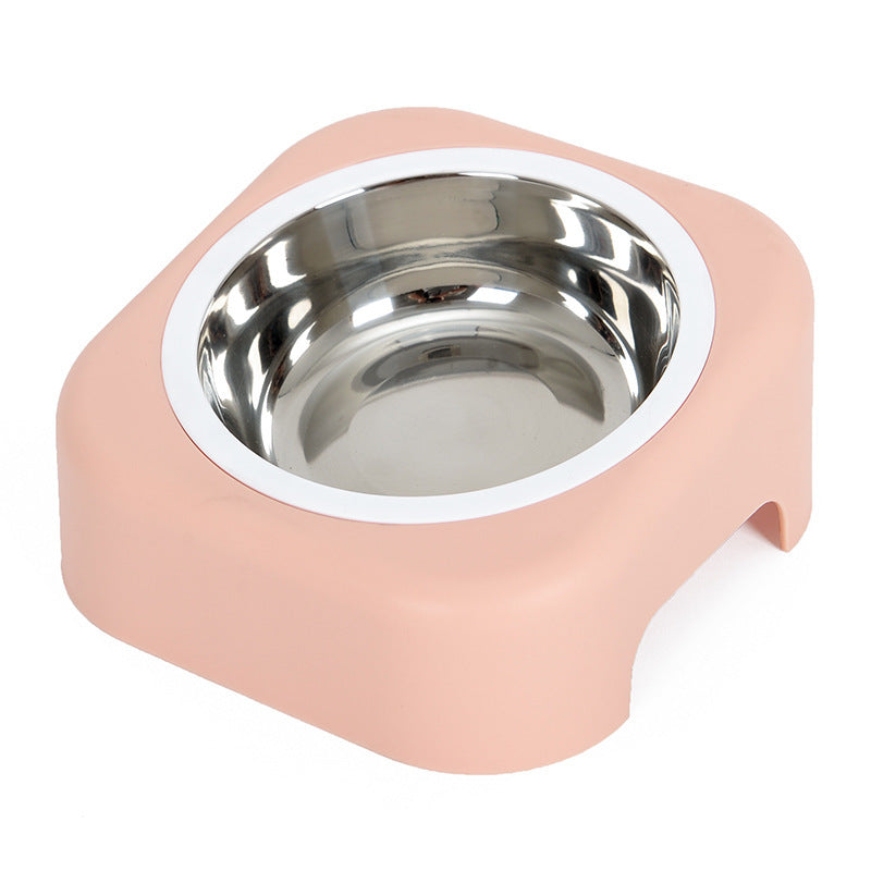 JMT-524554 Stainless Steel Cat Food Tray with Slope Design – Available in Pink, Blue, and Green