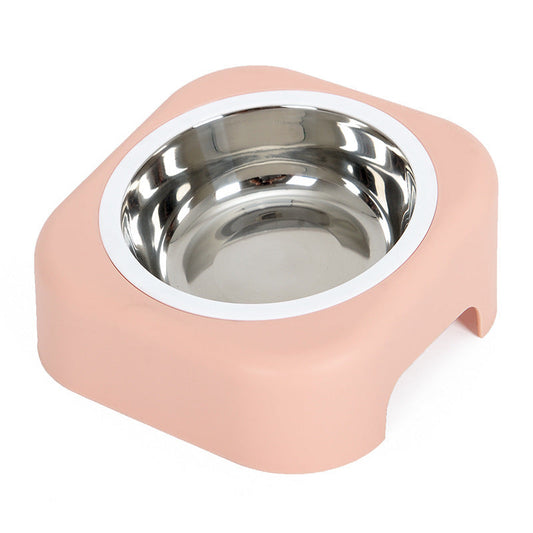 JMT-524554 Stainless Steel Cat Food Tray with Slope Design – Available in Pink, Blue, and Green