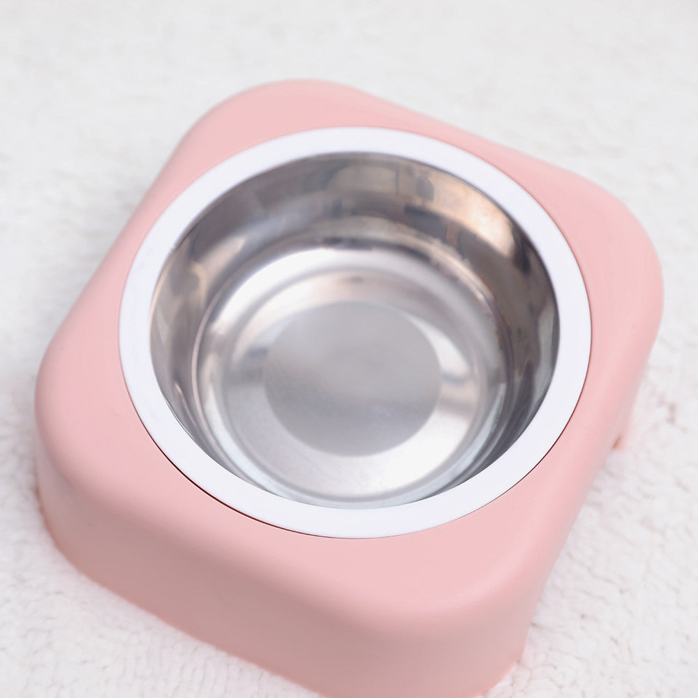 JMT-524554 Stainless Steel Cat Food Tray with Slope Design – Available in Pink, Blue, and Green