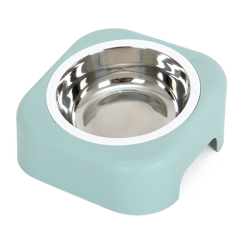 JMT-524554 Stainless Steel Cat Food Tray with Slope Design – Available in Pink, Blue, and Green