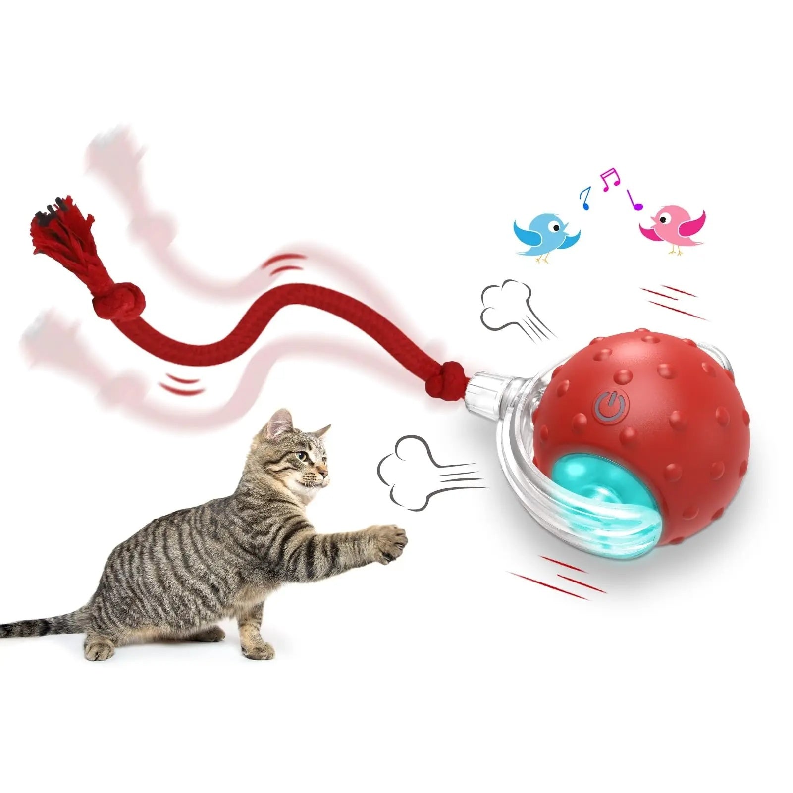JMT-524682 Interactive Rolling Cat Toy with Motion and Sound Features - Auto Shut Off and Three Speed Modes