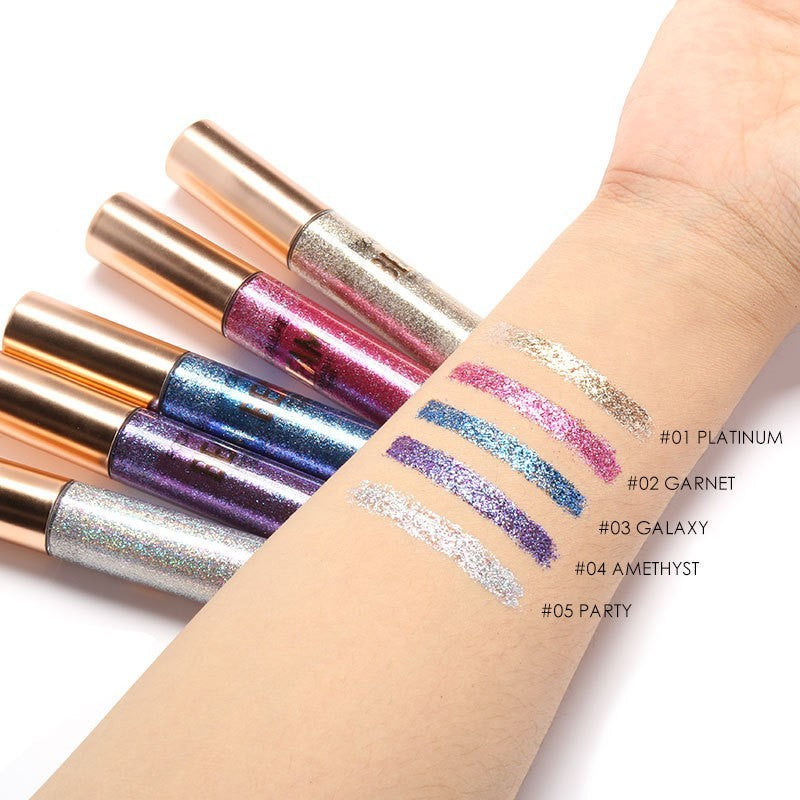 JMT-524810 Pearlescent Liquid Eyeliner in Purple, Silver, Blue, Rose Red, and Peacock Blue