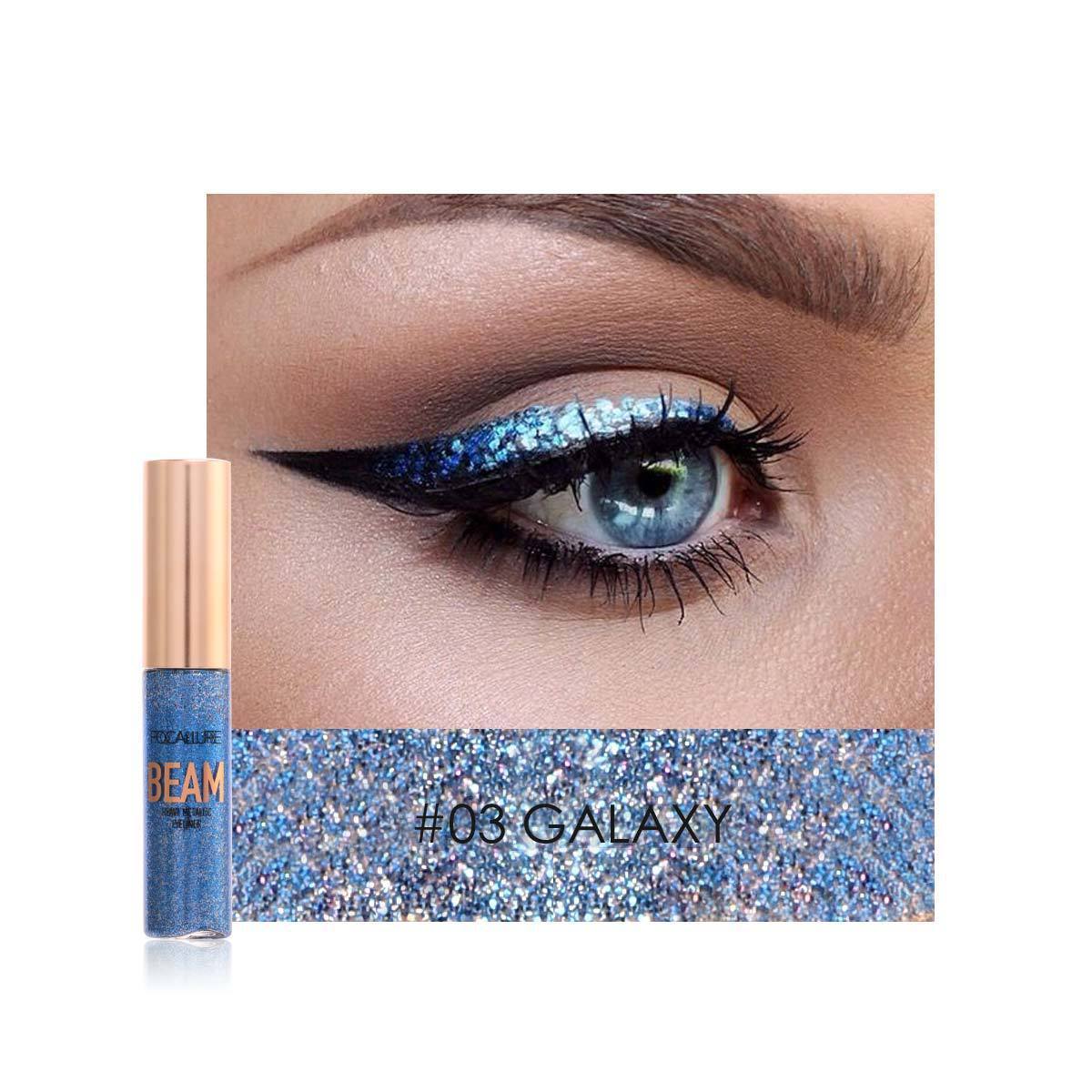 JMT-524810 Pearlescent Liquid Eyeliner in Purple, Silver, Blue, Rose Red, and Peacock Blue