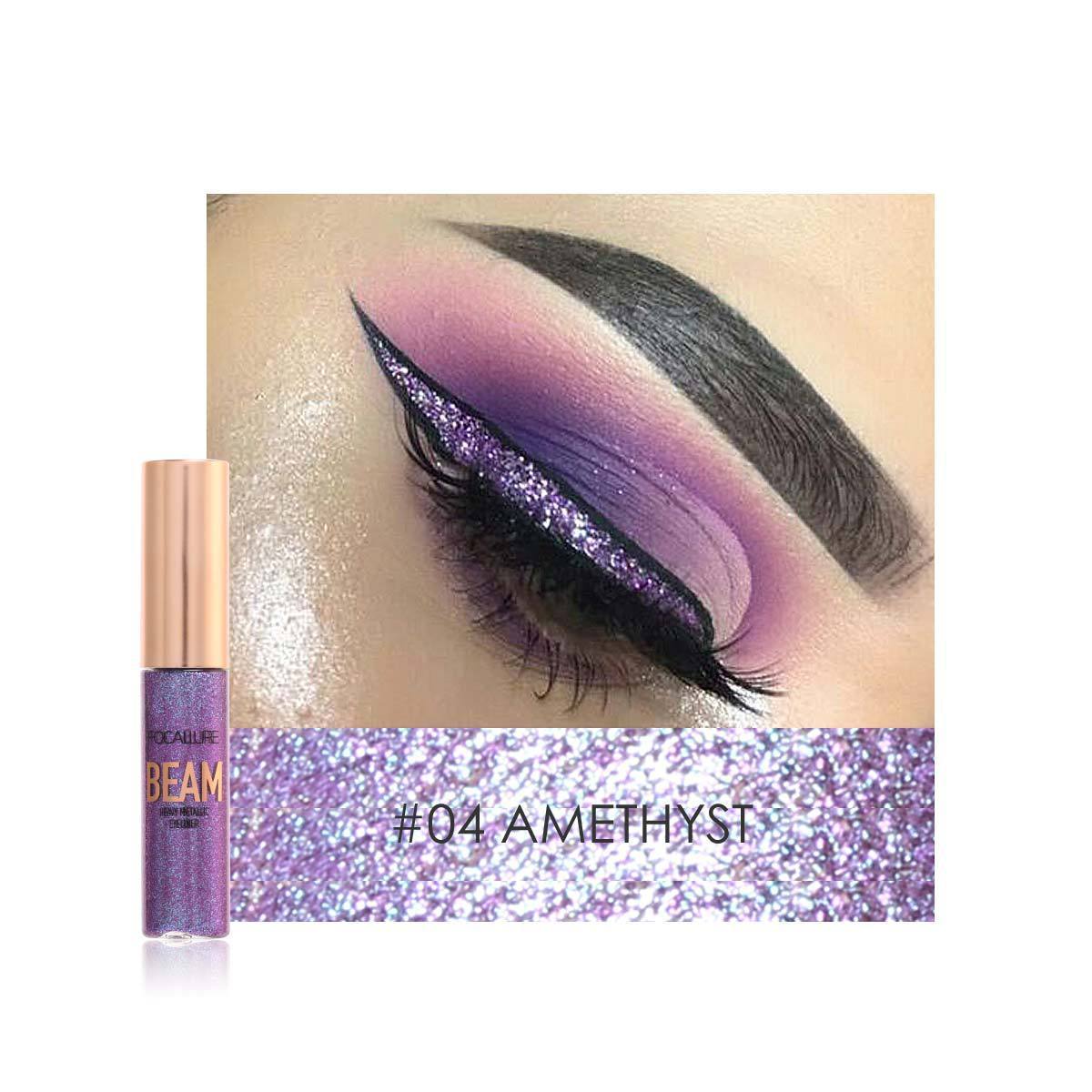 JMT-524810 Pearlescent Liquid Eyeliner in Purple, Silver, Blue, Rose Red, and Peacock Blue
