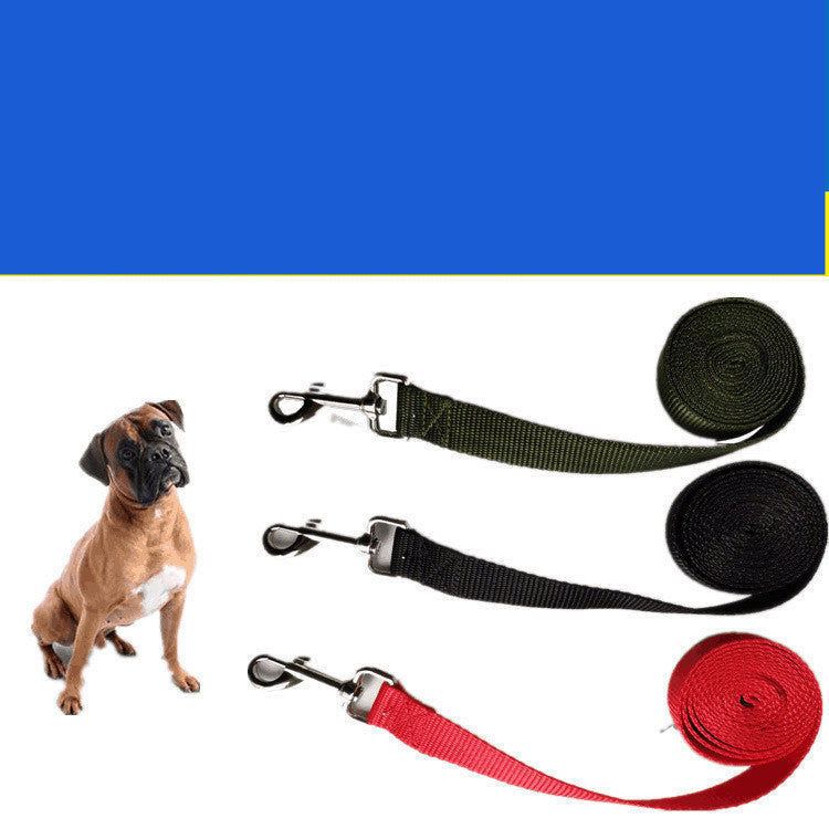 JMT-524874 Durable Nylon Dog Leash - 2.5CM Wide, Multiple Lengths Available in Blue, Black, Red
