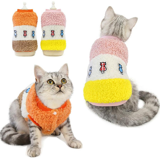 JMT-525002 Cozy Cotton Vest for Pets - Autumn and Winter Fashion in Orange and Pink