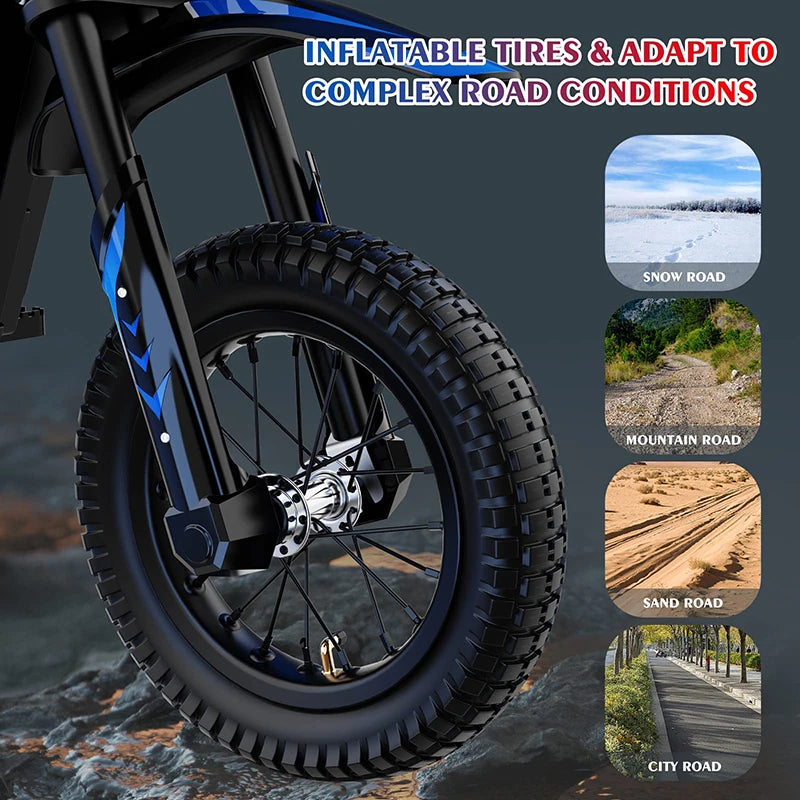 JMT-525130 Electric Dirt Bike for Kids - 36V 300W Lightweight Racing Dirt Bike with Durable Aluminum Frame , Top Speed 27.9 mph