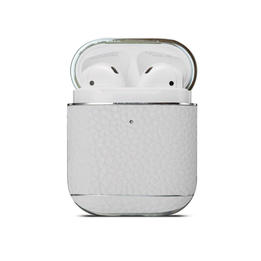JMT-525194 Leather Lychee Pattern Case for AirPods 1/2 with Electroplating Finish