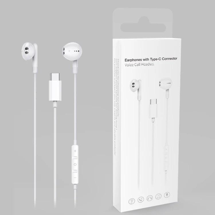 JMT-525194 Wired Bass Boosted Type-C Earphones with Microphone for iPhone 15, Samsung, and Google Devices
