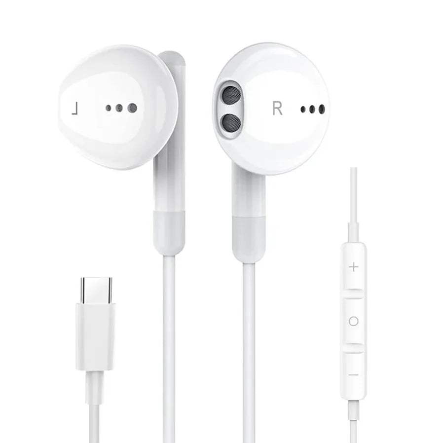 JMT-525194 Wired Bass Boosted Type-C Earphones with Microphone for iPhone 15, Samsung, and Google Devices