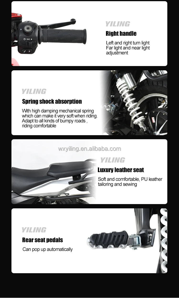JMT-525450 E-Dirt Offroad Electric Dirt Bike for Adults - High-Powered Dirt Bike with Rugged Design , Top Speed 27.9 mph