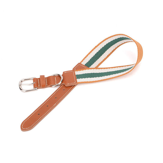 JMT-526026 Adjustable Striped Pet Collar with Braided Cowhide - Multiple Colors & Sizes available
