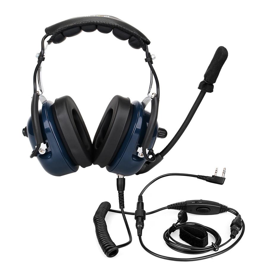 JMT-526026 Aviation Microphone Noise Reduction Headset with Dual Earpieces and Waterproof Connector