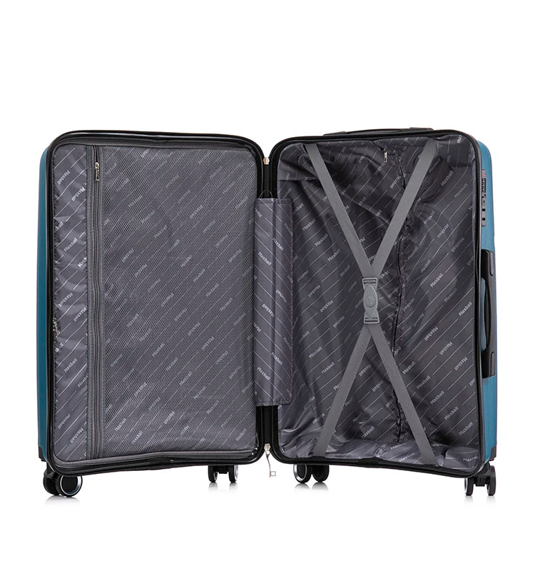 JMT-526410 Durable Outdoor Activity Luggage Set with Mute Wheels and Iron Trolley - 3 Pieces