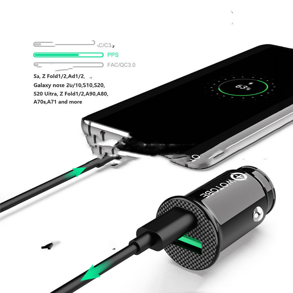 JMT-526858 30W Fast Car Charger with LED Indicator and USB Interface