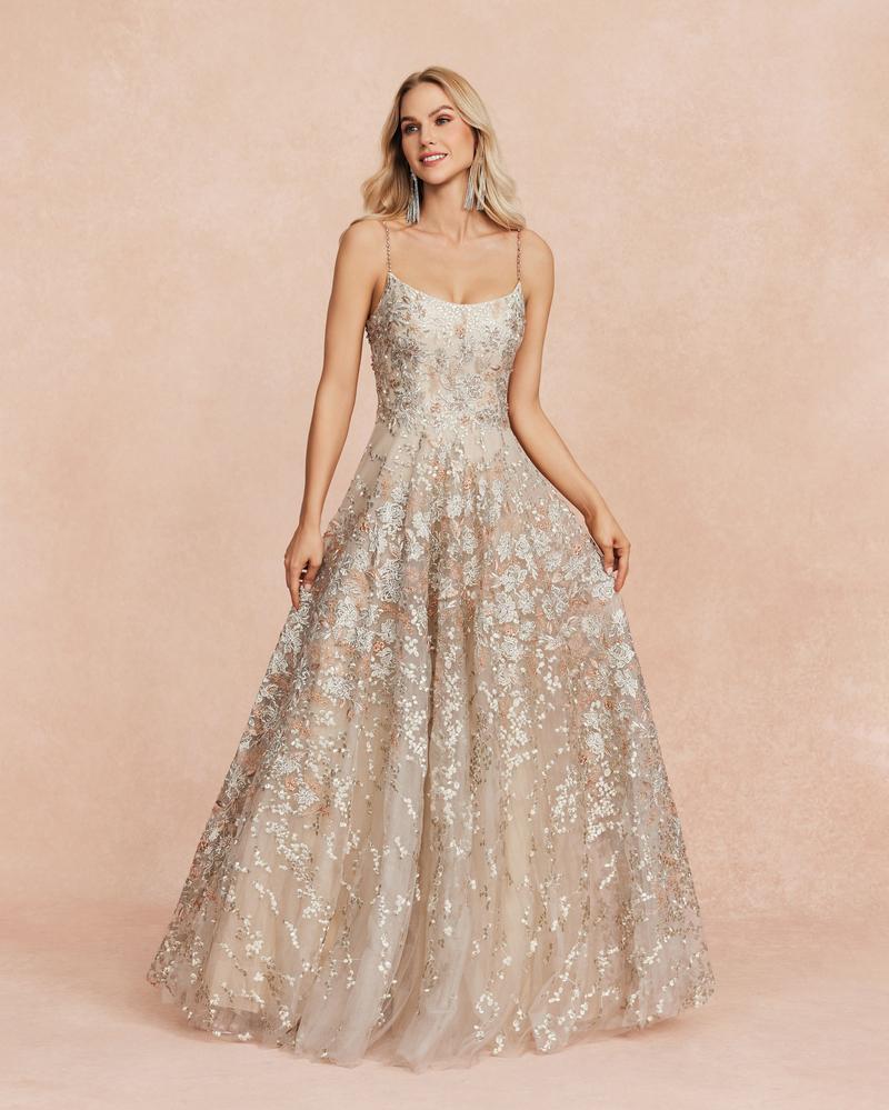 JMT-526922 Champagne-Coloured Evening Dress for Women - Elegant Design and Premium Fabric
