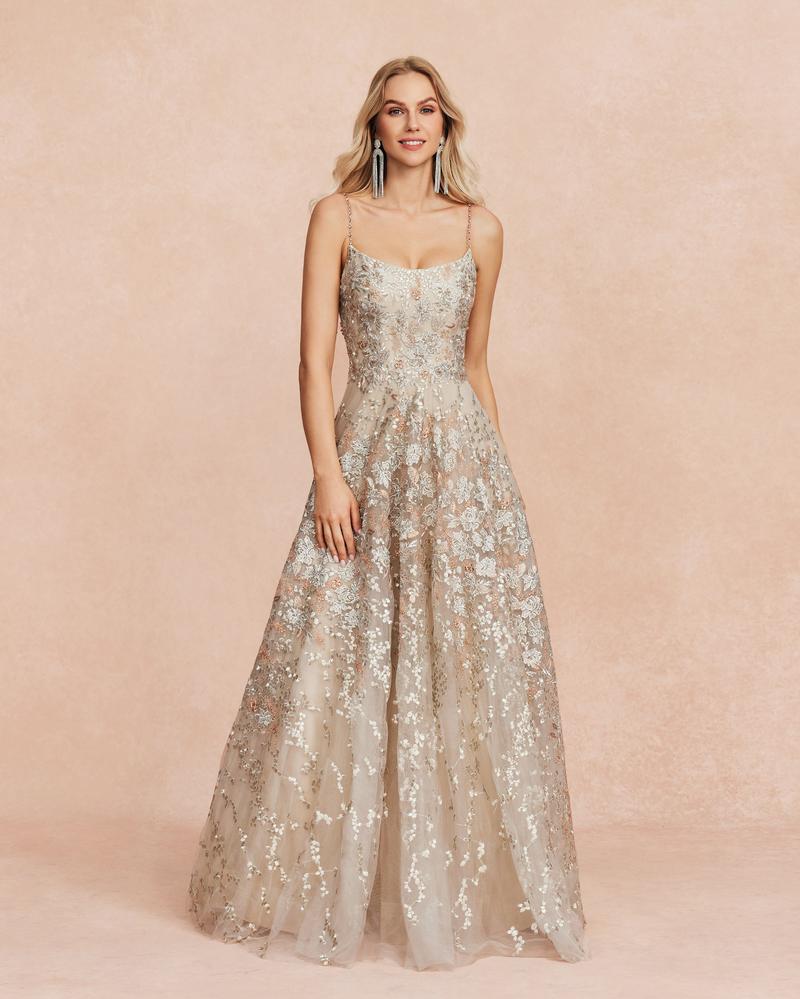 JMT-526922 Champagne-Coloured Evening Dress for Women - Elegant Design and Premium Fabric