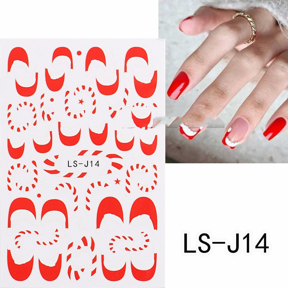 JMT-526986 3D Cartoon Christmas Tree Nail Patches - Festive Back Glue Design, 9.5x6.5cm