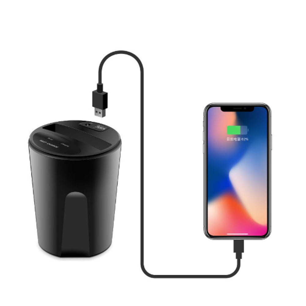JMT-527370 Wireless Car Charger & Charging Source - Multifunctional Two-in-One Design, Black