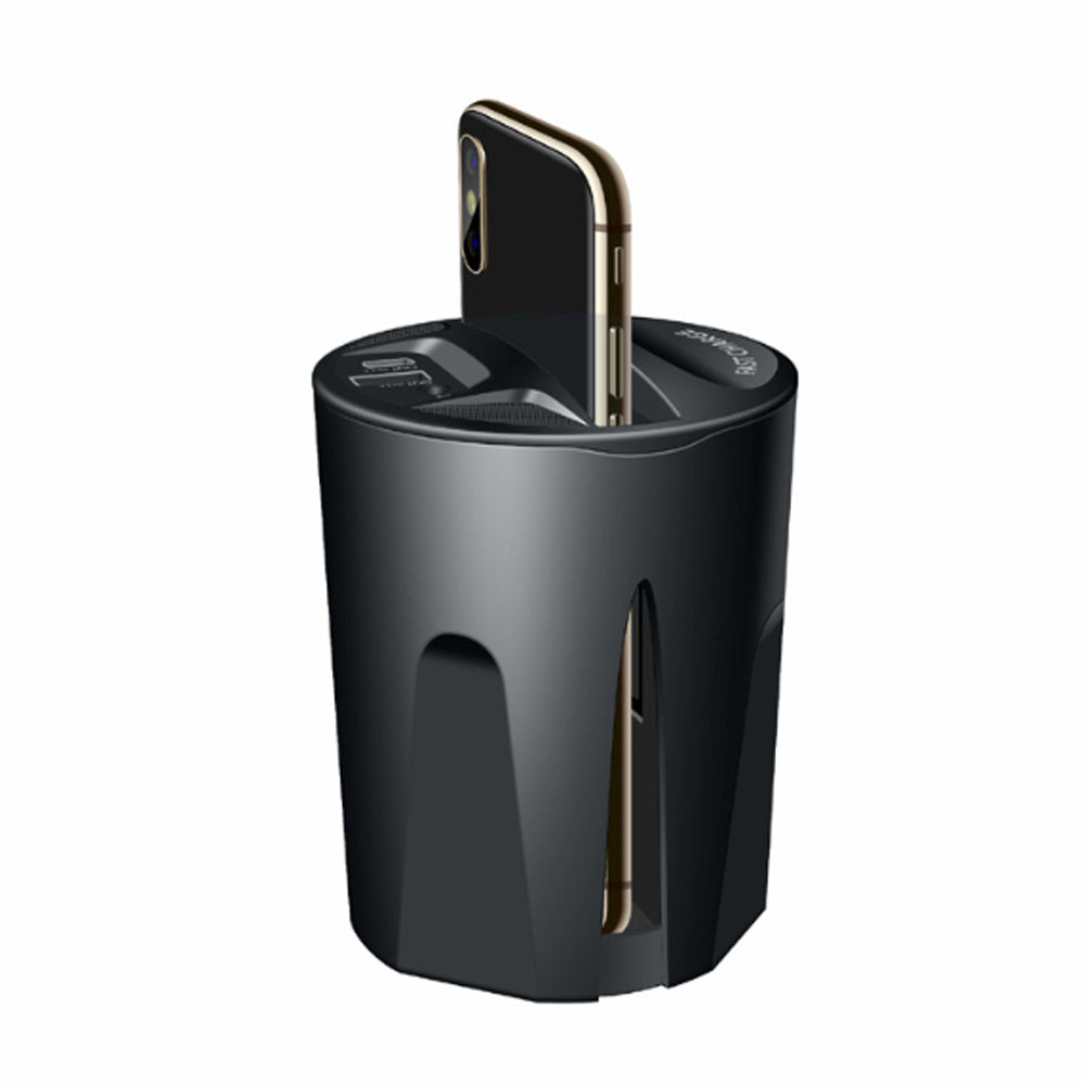 JMT-527370 Wireless Car Charger & Charging Source - Multifunctional Two-in-One Design, Black
