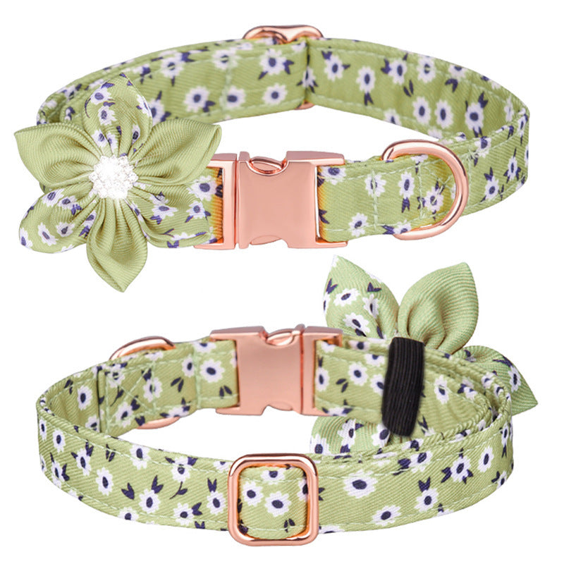 JMT-528010 Customizable Cotton Pet Collar and Leash Set in Various Colors and Patterns
