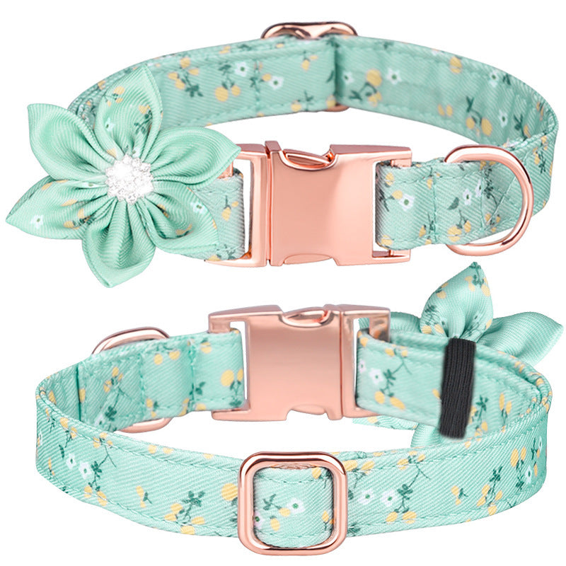 JMT-528010 Customizable Cotton Pet Collar and Leash Set in Various Colors and Patterns