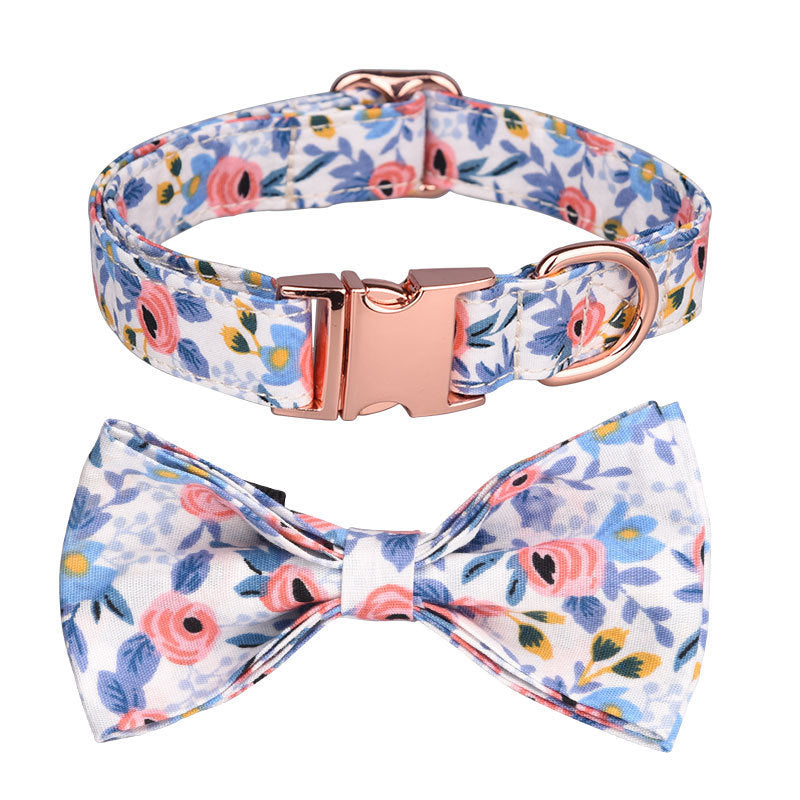 JMT-528010 Customizable Cotton Pet Collar and Leash Set in Various Colors and Patterns