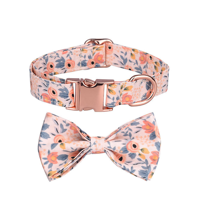 JMT-528010 Customizable Cotton Pet Collar and Leash Set in Various Colors and Patterns