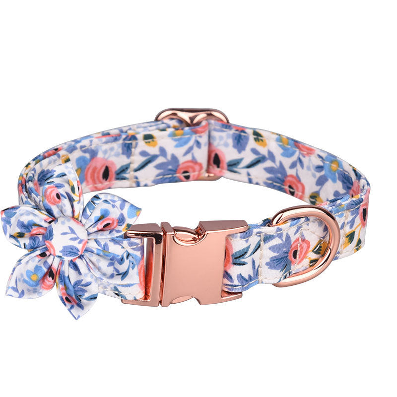 JMT-528010 Customizable Cotton Pet Collar and Leash Set in Various Colors and Patterns
