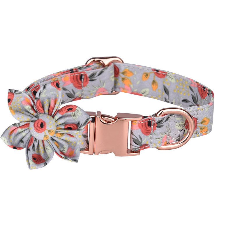 JMT-528010 Customizable Cotton Pet Collar and Leash Set in Various Colors and Patterns