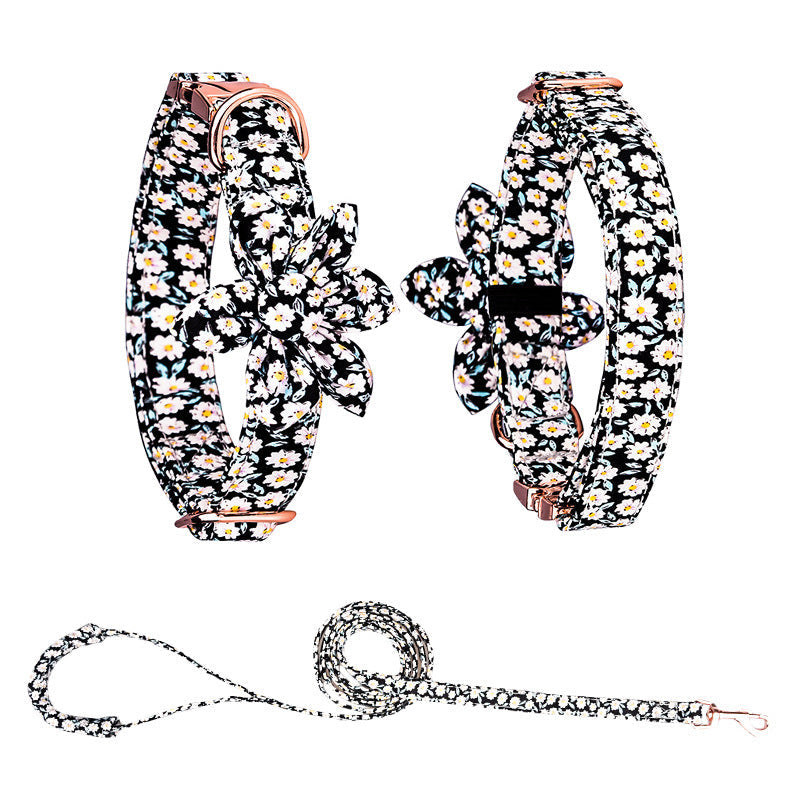 JMT-528010 Customizable Cotton Pet Collar and Leash Set in Various Colors and Patterns