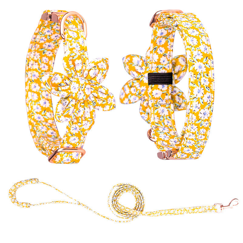 JMT-528010 Customizable Cotton Pet Collar and Leash Set in Various Colors and Patterns