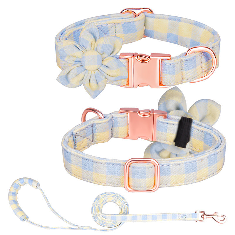 JMT-528010 Customizable Cotton Pet Collar and Leash Set in Various Colors and Patterns