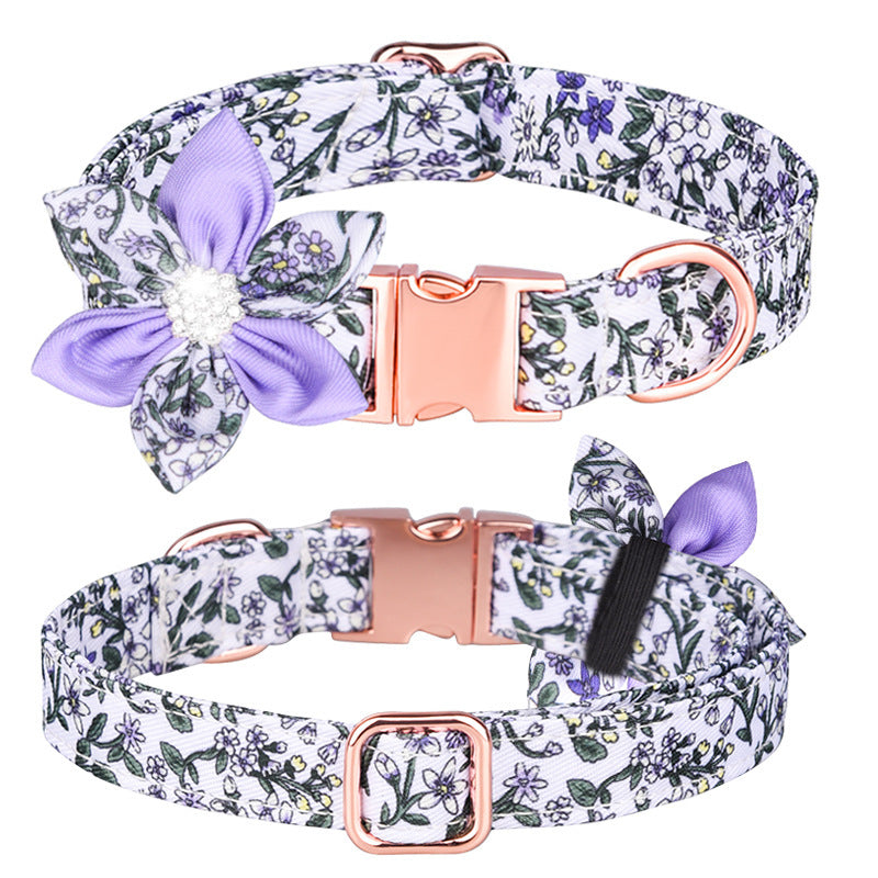 JMT-528010 Customizable Cotton Pet Collar and Leash Set in Various Colors and Patterns