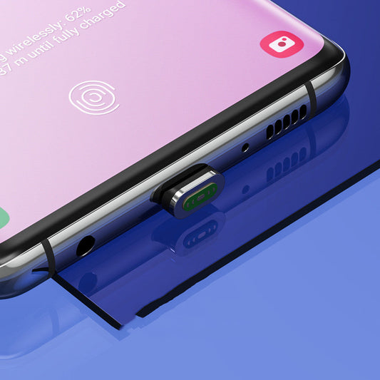 JMT-528010 Flat Magnetic Fast Charging Data Cable for Android, iOS, and TYPE-C Devices - Aluminum Alloy, TPE, Copper Core, LED Light
